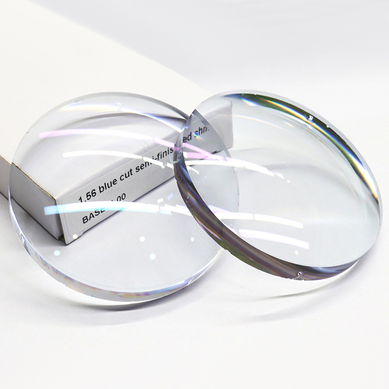 1,56 halvfærdig blå blok enkeltsynsobjektiv