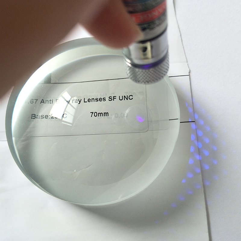 1,67 halvfærdig blå blok enkeltsynsobjektiv