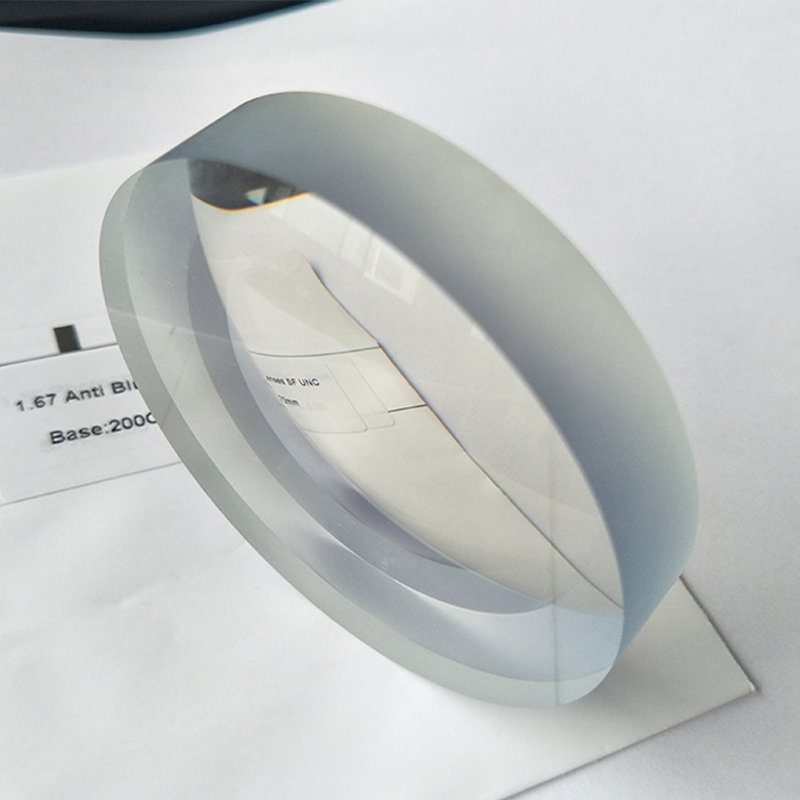 1,67 halvfærdig blå blok enkeltsynsobjektiv